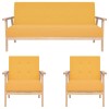 VidaXL Set de canapele, 3 piese, galben, material textil