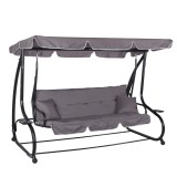 Balansoar gradina, 4 locuri, gri, 220x120x162 cm, functie pat, Linda, Springos