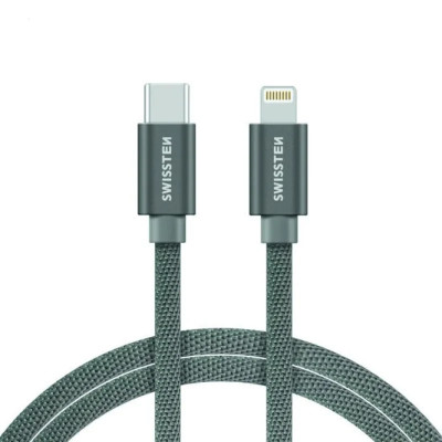 Cablu Date Swissten Textil Usb-C to Lightning 2M Argintiu foto