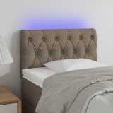 VidaXL Tăblie de pat cu LED, gri taupe, 80x7x78/88 cm, textil