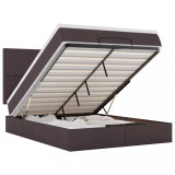 Cumpara ieftin Cadru de pat otoman cu saltea tesatura maro inchis 140x190cm