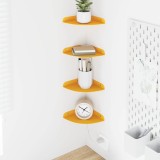 vidaXL Raft suspendat cu raft 4 pcs Galben muștar 15 x 15 x 2 cm 8004081