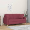 VidaXL Canapea cu 2 locuri cu pernuțe, roșu vin, 140 cm, textil 3200915
