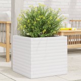 Gossi jardiniera de gradina, alb, 50x50x46 cm, lemn masiv de pin