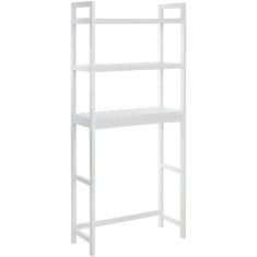 Raft pentru baie, Artool, lemn bambus, 3 polite cu inaltime ajustabila, alb, 63x26x163 cm GartenVIP DiyLine