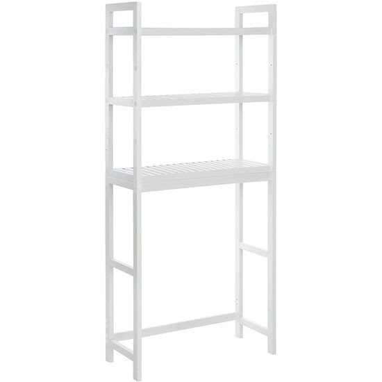 Raft pentru baie, Artool, lemn bambus, 3 polite cu inaltime ajustabila, alb, 63x26x163 cm GartenVIP DiyLine