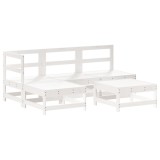 Cumpara ieftin Set mobilier relaxare de gradina 5 piese alb lemn masiv de pin