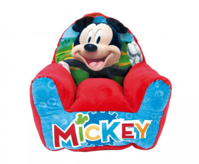 Fotoliu pentru copii Disney Mickey Smile Plush 52x48x51 cm, 9luni 5ani foto