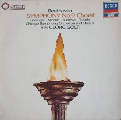 Disc vinil, LP. Symphony No. 9 In D Minor, Op. 125 &amp;#039;Choral&amp;#039;-Beethoven, Sir Georg Solti, Chicago Symphony Orchest foto
