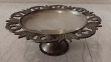 Centru de masa ,fructiera antica de dimensiuni mari din bronz masiv ,piesa deosebita cu o lucrătură de o foarte mare finețe, diametrul 36 cm