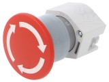 Comutator de siguranță roșu 22mm EAO, 2 poziții, fără IP65