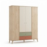 Cumpara ieftin Dulap Haine Adore Tiffany, 4 usi, 2 sertare, Multicolor, 162 x 200 x 54 cm