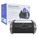 Boxa portabila PNI BoomBox BT240 stereo, 24W, cu Bluetooth, USB, slot card micro SD, radio FM, aux-in 3.5mm, functie karaoke, mi