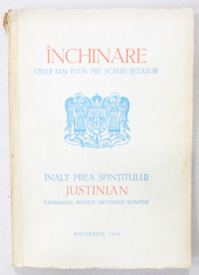 GLASUL BISERICII , REVISTA , SUBIECT :INCHINARE CELUI MAI INTAI PRE SCAUN SEZATOR INALT P.S. JUSTINIAN , PATRIARH, ANUL VII , NR. 5-6 , MAI - IUNIE , foto