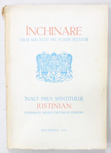 GLASUL BISERICII , REVISTA , SUBIECT :INCHINARE CELUI MAI INTAI PRE SCAUN SEZATOR INALT P.S. JUSTINIAN , PATRIARH, ANUL VII , NR. 5-6 , MAI - IUNIE ,