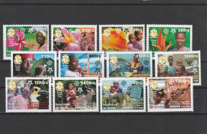 Guinea 2006 - 50 ani Europa CEPT,serie 12 valori dantelate,MNH Mi.4202A-4213A