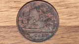 R10 East India Company provincia Madras -raritate coloniala- 10 cash 1808 -superba !, Asia