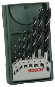 Set de burghie pentru lemn BOSCH Mini-X-Line 7 buc ,D 3 4 5 6 7 8 10 mm foto