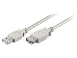 Cablu USB 2.0 A-A 3m Gri 480Mbps, Goobay