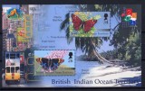 263-BRITISCH INDIAN OCEAN-FLUTURI-colita cu 2 timbre nastampilate MNH