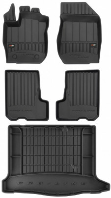 Set Covorase Auto Cauciuc Negro Dacia Sandero 2 2012&amp;rarr; Pro Line Tip Tavita 3D 3D408746 + Tavita Portbagaj Negro Dacia Sandero 2 2012&amp;rarr; TM401143 foto