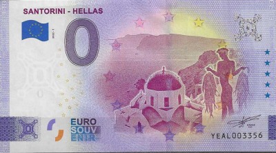 !!! 0 EURO SOUVENIR - GRECIA , SANTORINI - 2022.1 - UNC foto