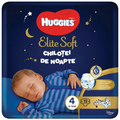 Scutece Huggies Chilotel de noapte Elite Soft Overnight Pants, nr 4, 9-14 kg, 19 buc