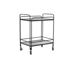 Serv&iacute;rovac&iacute; voz&iacute;k DKD Home Decor Negru Metal Geam 60,5 x 40,5 x 75,5 cm