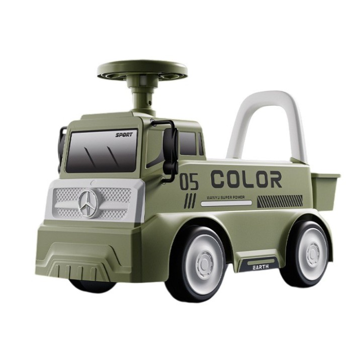 Ma&Egrave;inu&Egrave;&Auml; pentru copii, flippy, 3 ani, model camion, sport, claxon, cutie depozitare, 62x26x40 cm, verde
