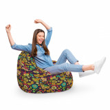 Fotoliu Puf Bean Bag tip Para XL Flowers Hippie, Updeco