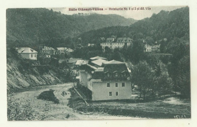 cp Olanesti : Hotelurile Nr.1 si 2 si diferite vile - circulata 1928, timbre foto