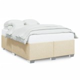 VidaXL Cadru de pat fără saltea, crem, 140x190 cm, textil