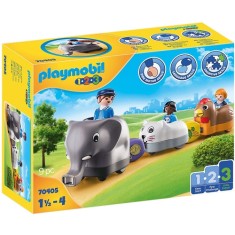 Set de Constructie Playmobil 1.2.3 Tren Cu Animalute foto