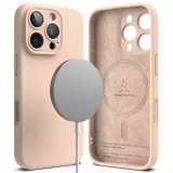 Husa pentru iphone 16 pro - ringke silicone magnetic magsafe - pink sand