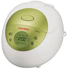 Aparat pentru gatit orez sub presiune, CUCKOO, CR-0351F, Acesorii incluse, 5 Programe, 425 W, Vas detasabil, Display LED, Alb/Verde, 0.54 l