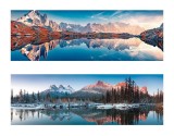 Cumpara ieftin Set 2 tablouri olegrafie pe panza multicolor Peisaje 120 x 40 cm