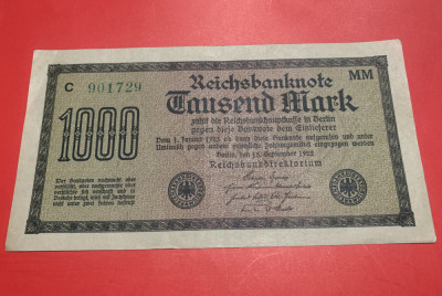 Bancnota Germania 1.000 mark 15 septembrie 1922 seria verde foto