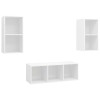Set de dulapuri TV, 3 piese, alb, lemn prelucrat