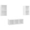 Set de dulapuri TV, 3 piese, alb, lemn prelucrat