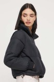 Hollister Co. geaca femei, culoarea negru, de iarna
