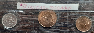 SET 3 MONEDE TRINIDAD TOBAGO - 1 CENT &amp;#039;94, 5 CENTS &amp;#039;95 SI 10 CENTS &amp;#039;90, AUNC/UNC foto