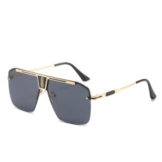 Ochelari supradimensionati barbati Techsuit, negru auriu, 2576 foto