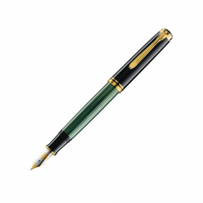 Stilou Pelikan Souveran M800 F, penita din aur 18k si corp negru cu verde 986521 foto