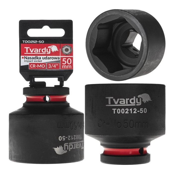 Cheie tubulara de impact in 6 puncte 3 / 4&quot;, 50 mm, Cr-Mo, Tvardy T00212-50