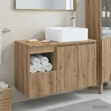 Cumpara ieftin Set dulap baie 2 buc. Stejar Artizanal 79,5 x 41 x 80 cm