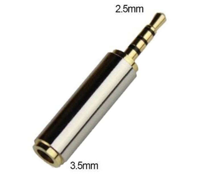 Mufa Adaptor audio 4pini Jack 3.5mm Mama la 2.5mm Tata, Active, calitate deosebita, contacte aurite, aliaj