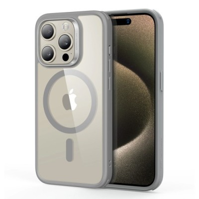 Husa pentru iPhone 15 Pro Max - ESR Classic Hybrid HaloLock - Clear Grey foto