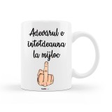 Cana alba personalizata &quot;Adevarul e intotdeauna la mijloc&quot;, INOVATIX&reg;. 330ml, Oem