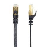 Cablu Retea Plat PNI U7030B CAT7 S/STP, 10 Gbps, 3m, Negru, Cupru