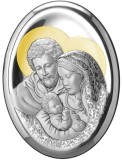 Icoana Sfanta Familie oval argint aur 25x33.5 cm